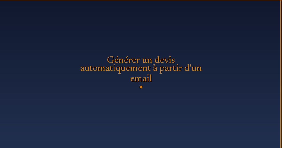Illustration — Générer un devis automatiquement à partir d'un email