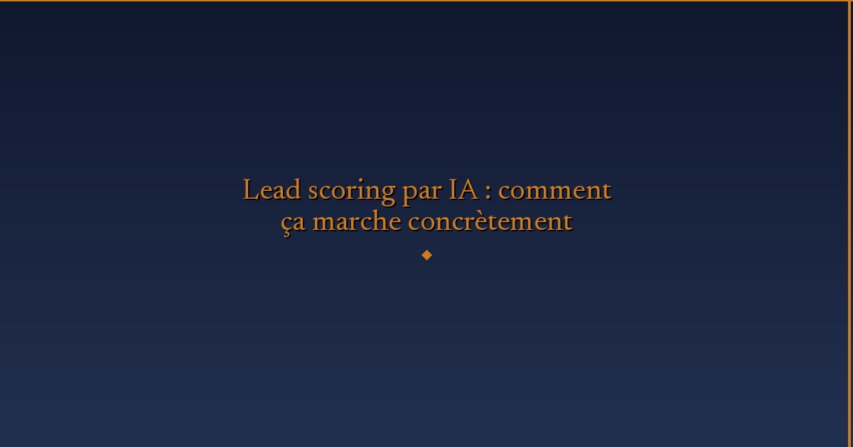 Illustration — Lead scoring par IA : comment ça marche concrètement