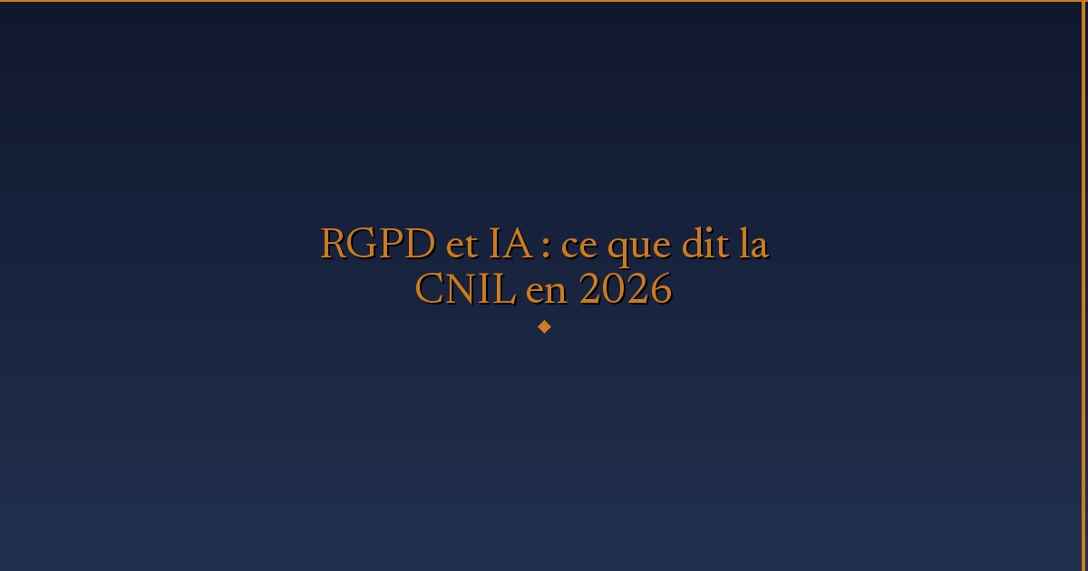GDPR and AI: What the CNIL Says in 2026