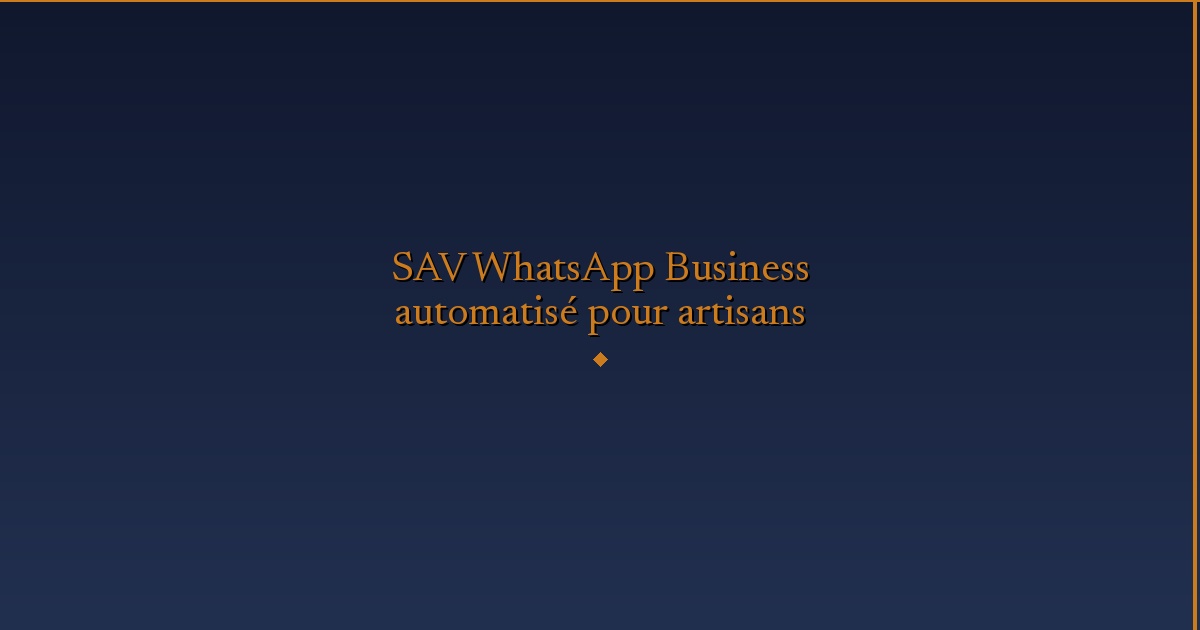 Automated WhatsApp Business Customer Service for Artisans