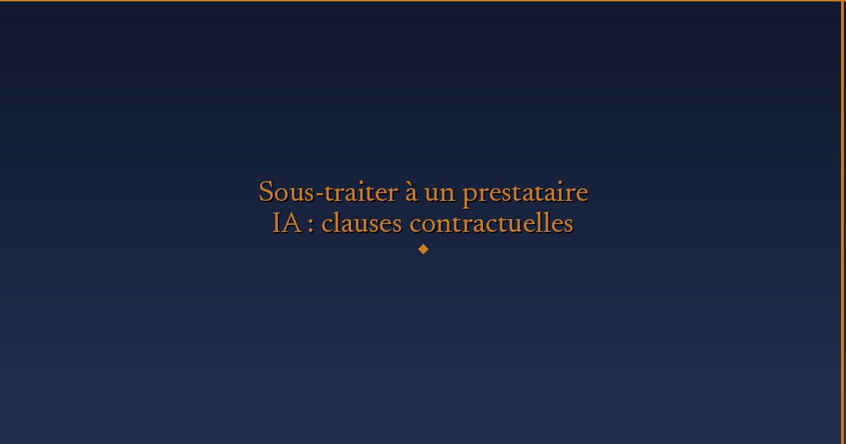 Illustration — Outsourcing to an AI Service Provider: Contractual Clauses