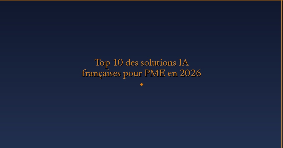 Illustration — Top 10 des solutions IA françaises pour PME en 2026