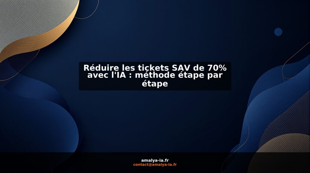 Réduire les tickets SAV de 70% avec l'IA : méthode étape par étape